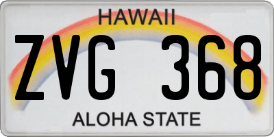 HI license plate ZVG368