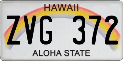 HI license plate ZVG372