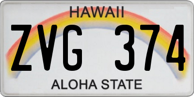 HI license plate ZVG374