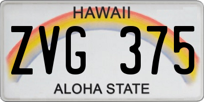 HI license plate ZVG375