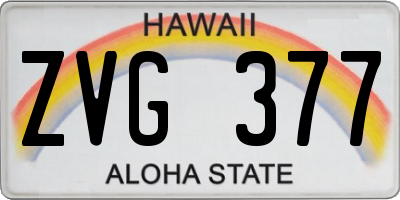 HI license plate ZVG377
