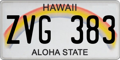 HI license plate ZVG383