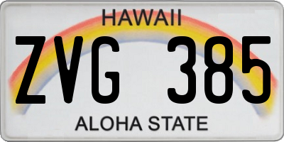 HI license plate ZVG385