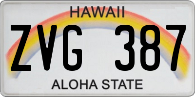 HI license plate ZVG387