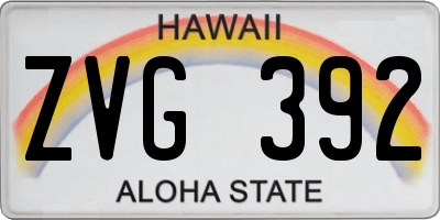 HI license plate ZVG392