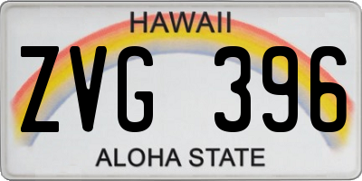 HI license plate ZVG396