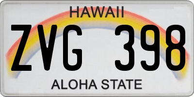 HI license plate ZVG398