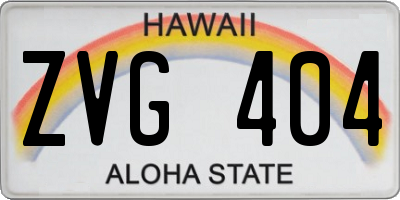 HI license plate ZVG404