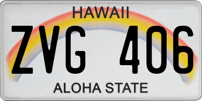 HI license plate ZVG406