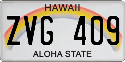 HI license plate ZVG409