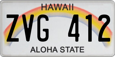 HI license plate ZVG412