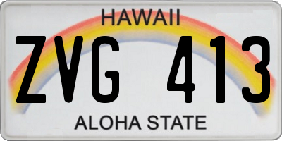 HI license plate ZVG413