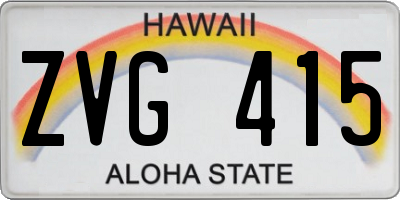 HI license plate ZVG415