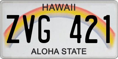 HI license plate ZVG421