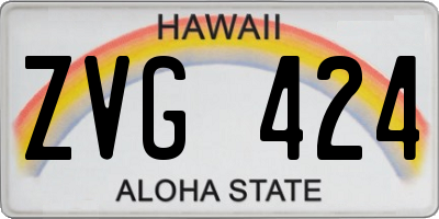 HI license plate ZVG424