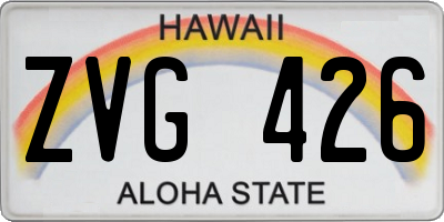 HI license plate ZVG426