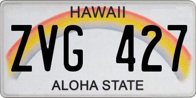 HI license plate ZVG427