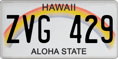 HI license plate ZVG429