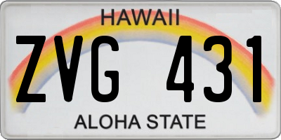 HI license plate ZVG431