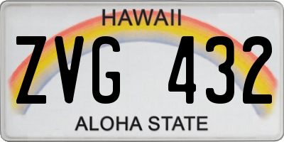 HI license plate ZVG432