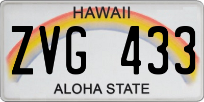 HI license plate ZVG433