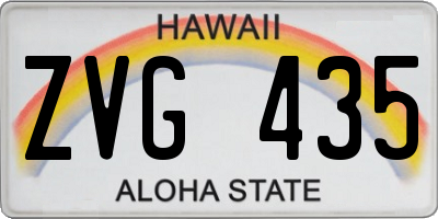HI license plate ZVG435
