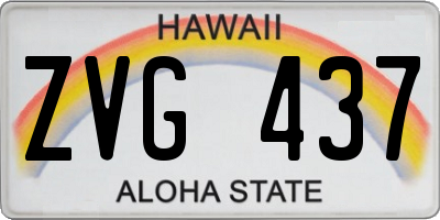 HI license plate ZVG437