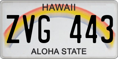 HI license plate ZVG443