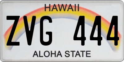 HI license plate ZVG444