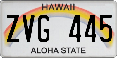 HI license plate ZVG445