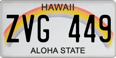 HI license plate ZVG449
