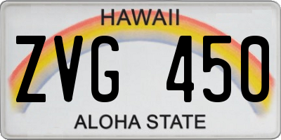 HI license plate ZVG450