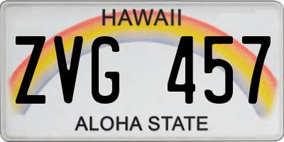 HI license plate ZVG457