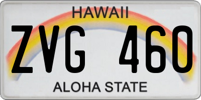HI license plate ZVG460