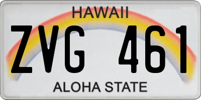 HI license plate ZVG461