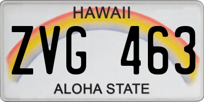 HI license plate ZVG463
