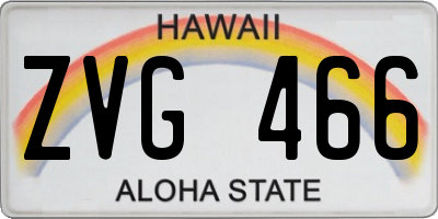 HI license plate ZVG466