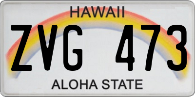 HI license plate ZVG473