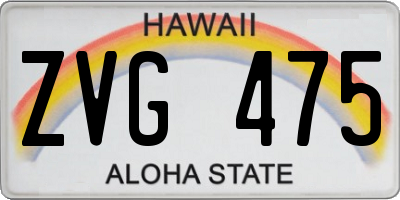 HI license plate ZVG475