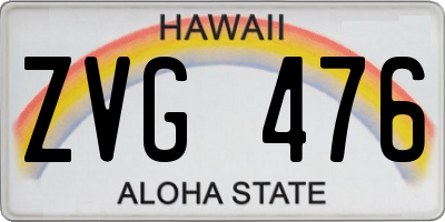 HI license plate ZVG476