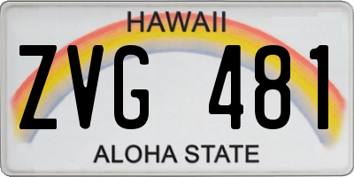 HI license plate ZVG481