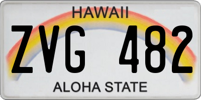 HI license plate ZVG482