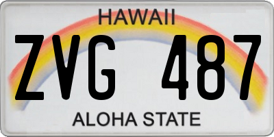 HI license plate ZVG487