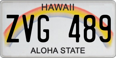 HI license plate ZVG489