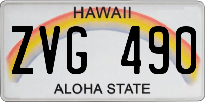 HI license plate ZVG490