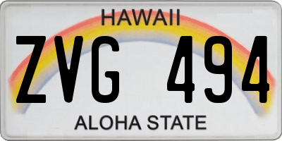 HI license plate ZVG494