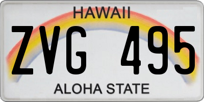 HI license plate ZVG495