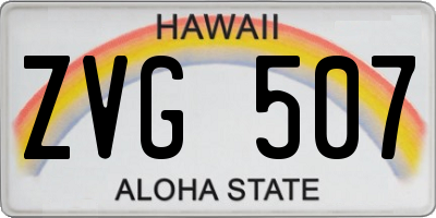 HI license plate ZVG507