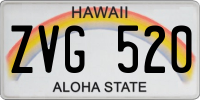 HI license plate ZVG520