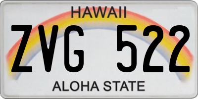 HI license plate ZVG522